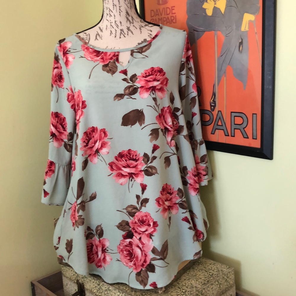 Lake Flower Chic Rose Blouse